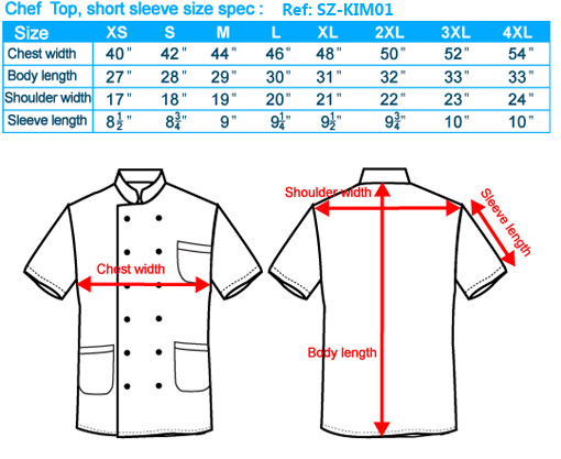 size-list-Chef Top-short sleeve-male-20110327