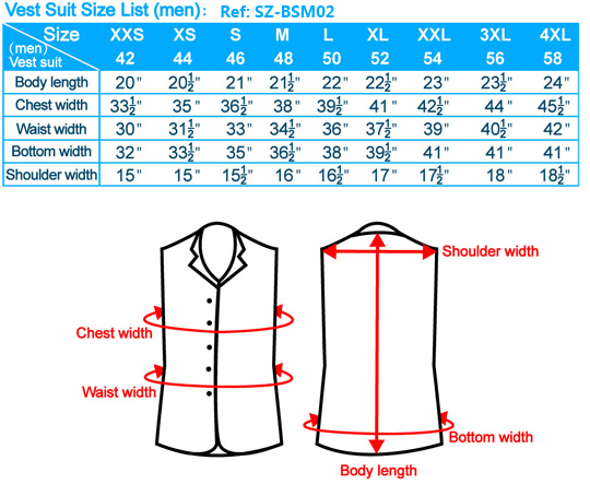 Perpetual slutningen Begravelse Business Suit Type Size Chart