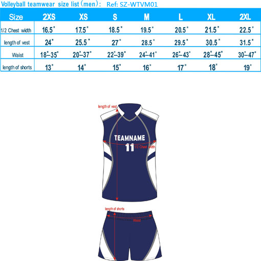 volleyball teamwear size list men-20121127