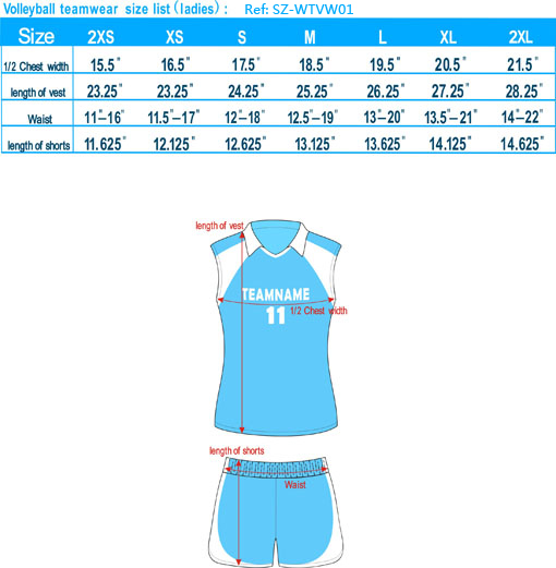 Volleyball Size Chart