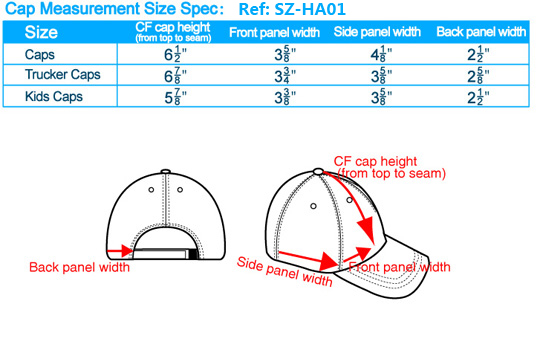 Baseball Cap Size Chart