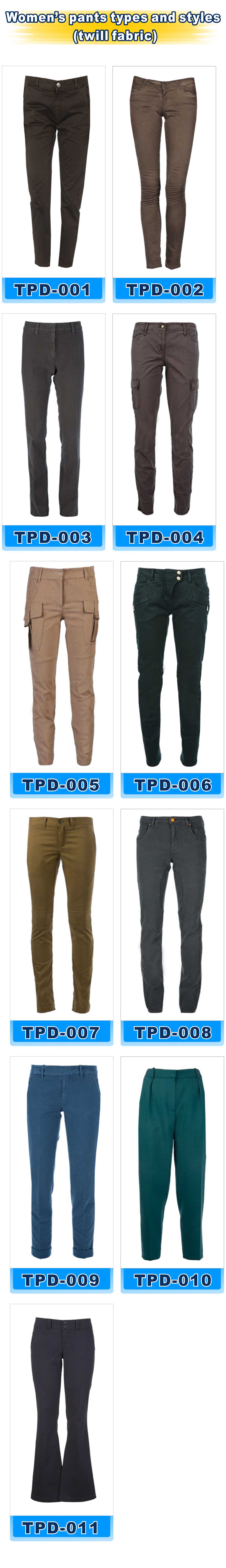 Women's pants types and styles(till fabric)