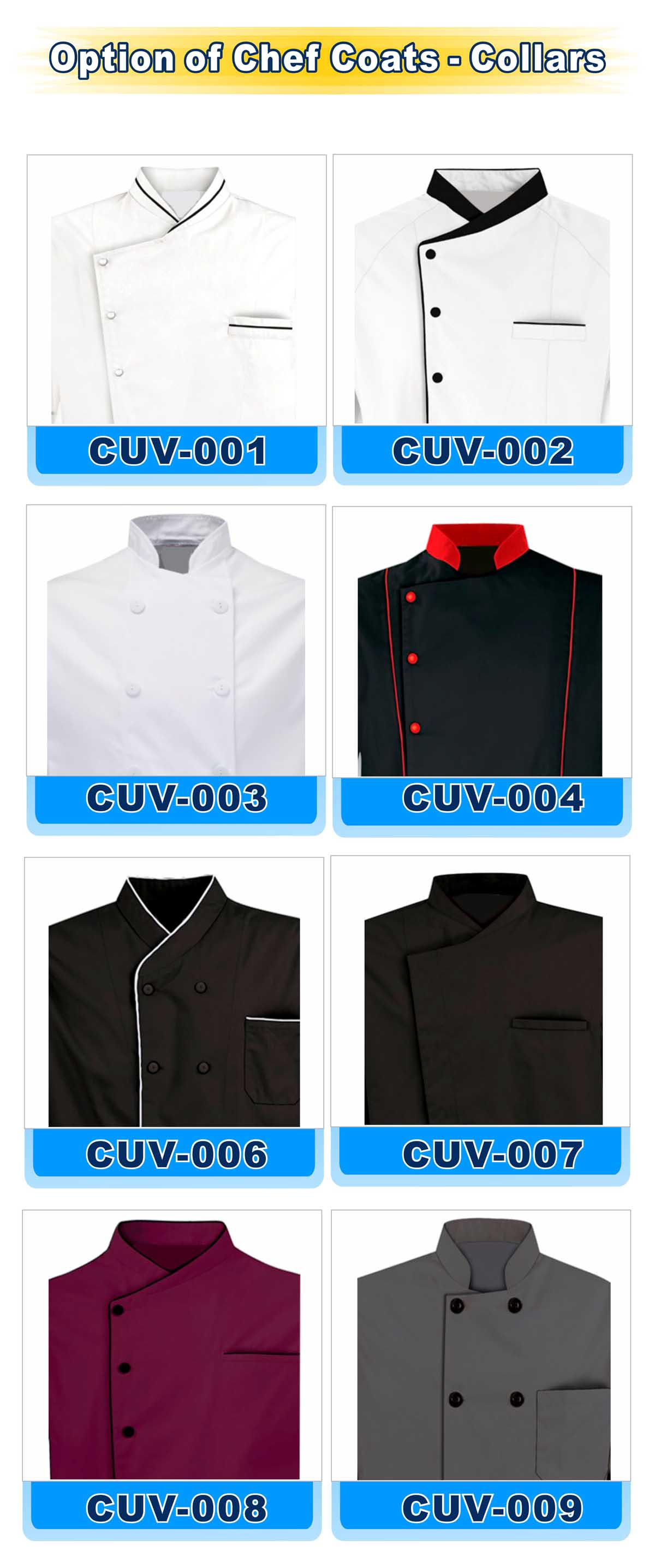 Option of Chef Coats-Collars