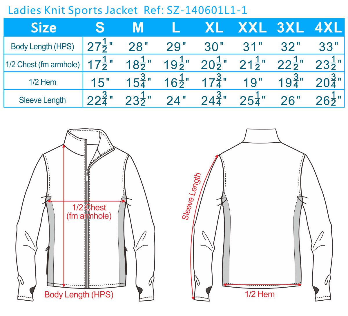 Sport jacket measurements sale