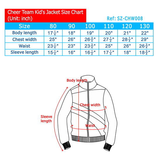 Chef Jacket Size Chart