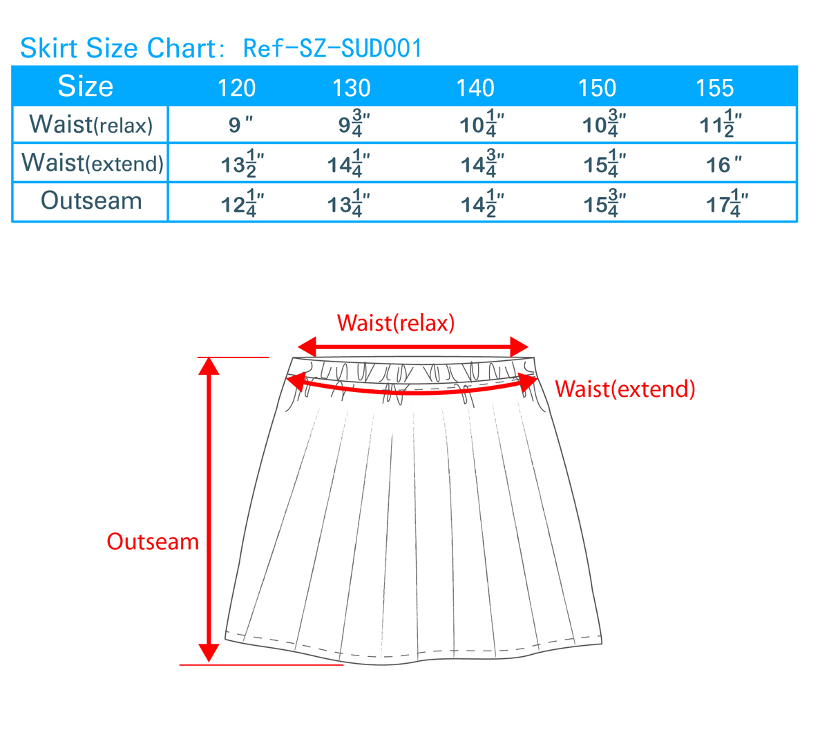 Skirt Size Chart