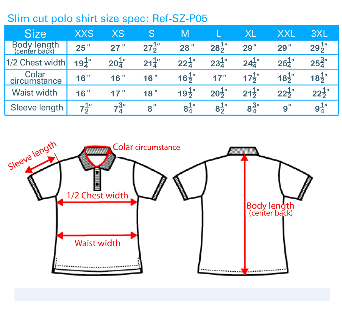 Ralph Slim Fit Shirt Size Chart