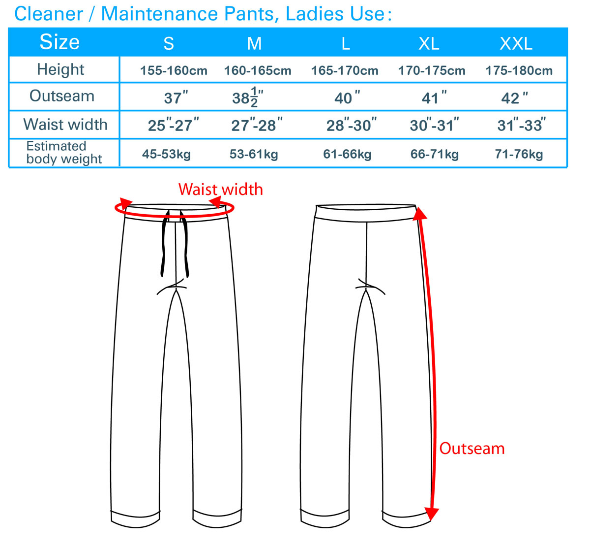 Cleaner/Maintenance ,Pants Ladies Use