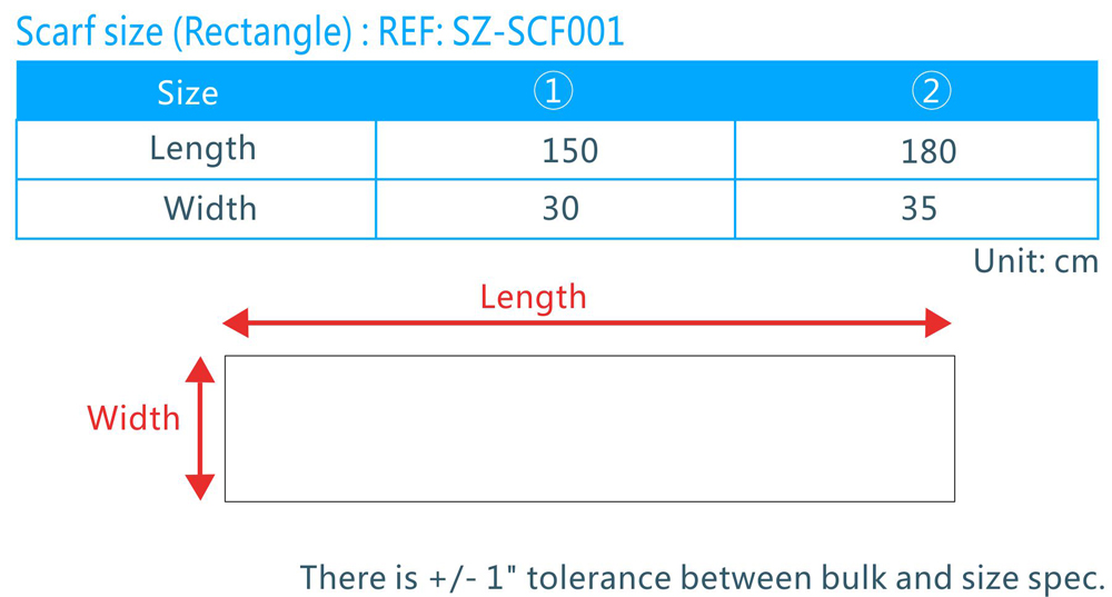 scarf sizes, scarf length, scarf width & length, mens scarves wholesale