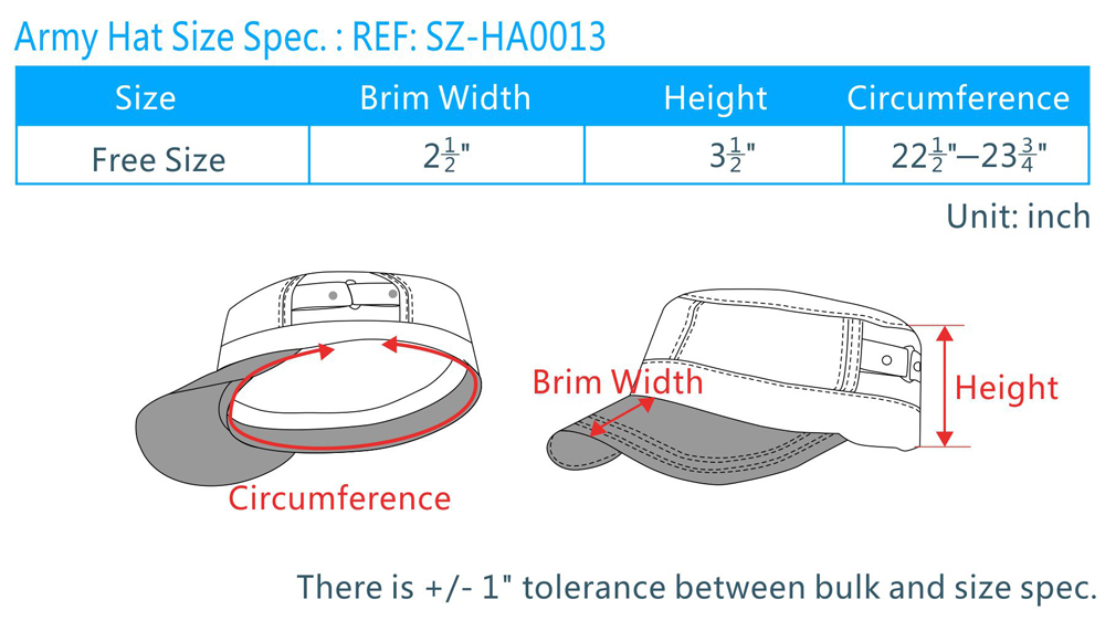 Cap Size Chart Singapore