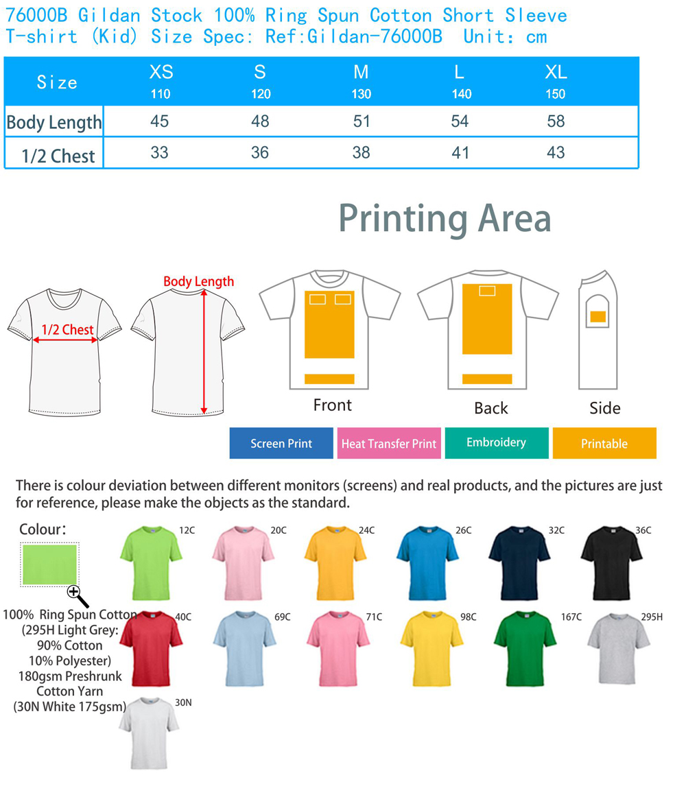 Gildan Childrens Size Chart