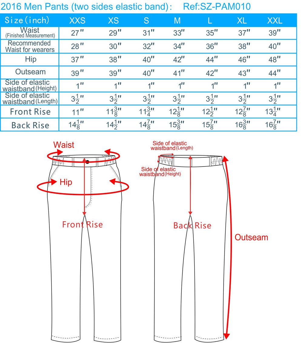 casual pants size guide, plus size casual pants, mens casual pants size