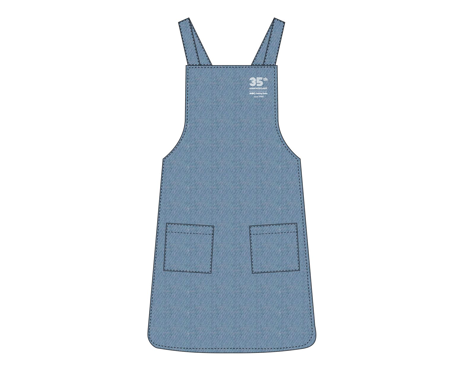 Online Order Denim Apron Custom Apron Logo Double Side Pockets Apron
