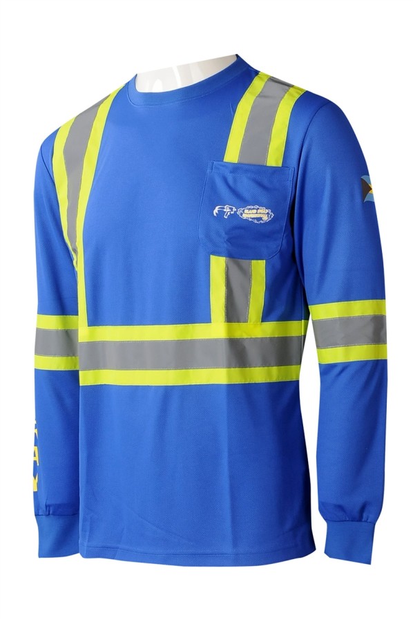 a large number of custommade industrial uniforms with long sleeves and