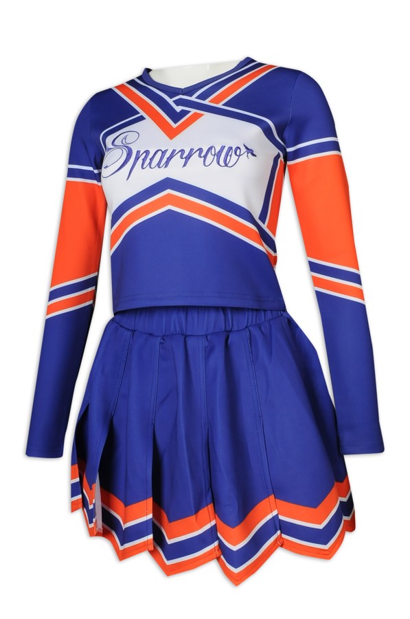 Largescale Custommade Longsleeve Cheerleading Dress Suit Contrast