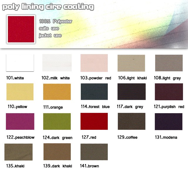 Fabric-100%-Polyester-Suits use-Jackets use-Poly lining cire coating-20100318