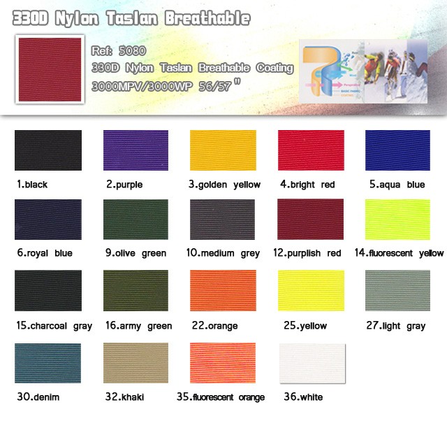 Fabric-330D Nylon Taslan Breathable-20101111