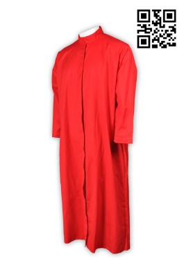 CHR005訂造紅色聖詩袍 製作長款聖詩袍 牧師袍 受洗袍 洗禮袍 聖詩袍製造商  輔祭袍 聖詩蒲   慈悲神職人員長袍