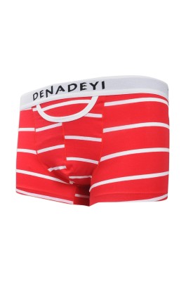 UW031 來樣訂做紅色橫條內褲 網上下單男士內褲 訂造男士內褲製衣廠