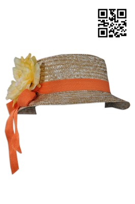 HA229製造帶花兒童遮陽帽 藤帽  草帽 藤織帽 大量訂造太陽帽 設計編織太陽帽 太陽帽製衣廠