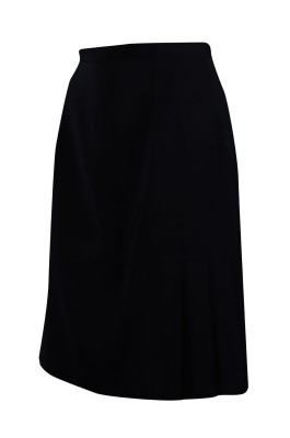 US011 設計黑色半身西裙 鈕扣拉鏈 65%棉35%滌 西裙供應商
