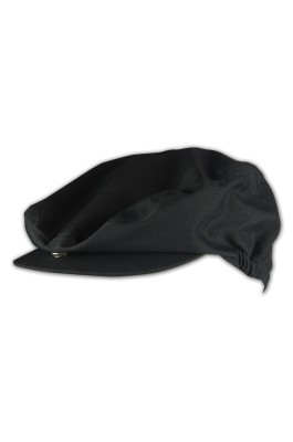 HA209 大量訂做黑色貝雷帽  設計啪鈕六角帽貝雷帽  貝雷帽供應商