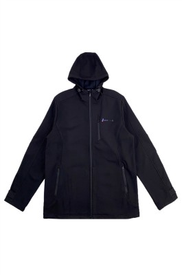 製造複合外套  夾位拉鏈設計 黑色連帽風褸外套 保暖 J992