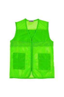 大量訂做綠色背心外套  自訂透氣網義工翻蓋袋口  背心外套專門店  SKV047