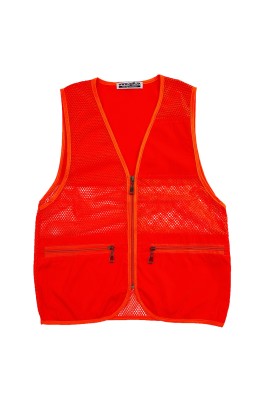 大量訂做V領背心外套   設計拉鏈袋口透氣背心外套  背心外套中心  橙色 SKV057