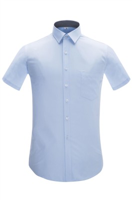 大量訂做職業男裝恤衫  設計正裝條紋淨色襯衫 藍色明斜條紋 恤衫中心 45% Cotton 55% Polyester YMD4507 CHENSHANG SKR063