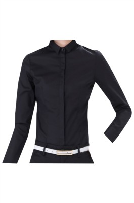 SKR025 訂製黑色長袖恤衫 設計工裝 職業長袖恤衫 恤衫中心