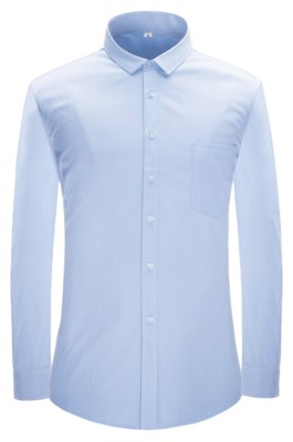 專業訂製正裝長袖男裝恤衫  供應細斜紋 淺藍色  職業恤衫 45% Cotton 55% Polyester YM4517 CHENSHANG SKR034