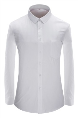 訂造男裝修身恤衫 小領襯衫 前胸袋口 白色斜條紋 恤衫製衣廠 45% Cotton 55%Polyester CHENSHANG  YM4503 SKR041