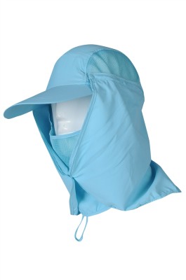 SKSH003  訂購遮陽帽 夏季男士釣魚帽 戶外騎車防曬帽  遮臉防紫外線太陽帽  藍色
