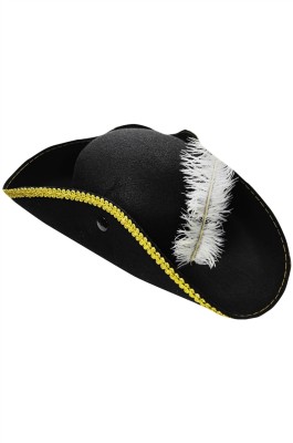 網上下單訂購化裝舞會帽  設計萬聖節海盜帽 啪鈕帽檐 三角帽中心 SKHA039
