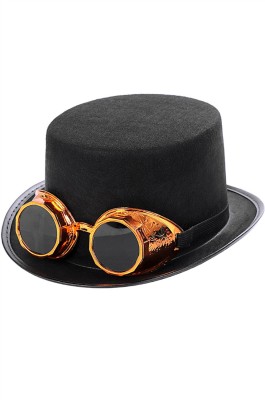 網上下單訂做演出禮帽  自訂平頂淨色蒸汽朋克帽 禮帽專門店 SKHA046