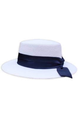 製造防曬草帽  個人設計綁帶英倫沙灘平頂帽 草帽中心  SKB012