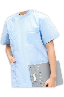 SKU021 訂製男護士服套裝  設計小立領 腰側兩邊彈力鬆緊  長袖套裝護士服 短袖套裝護士服 護士服製衣廠 35%棉 65%polyester   療養院 護士學校 訓練中心