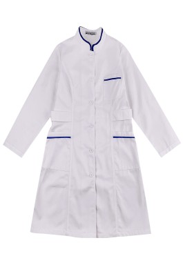 網上下單訂購長袖連衣裙護士服   時尚設計白色企領修腰護士服  護士服專門店 SKU052