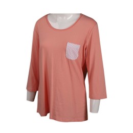 T923 訂購女裝T恤 鬆身 大圓領 圓點左胸袋 印花 T恤製造商    粉色   oversize t shirt 女 T923 訂購女裝T恤 鬆身 大圓領 圓點左胸袋 印花 T恤製造商    粉色   oversize t shirt 女