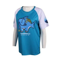 T924訂做牛角袖T恤 海峰環保教育 T恤生產商    藍色   oversize t shirt 女 T924訂做牛角袖T恤 海峰環保教育 T恤生產商    藍色   oversize t shirt 女