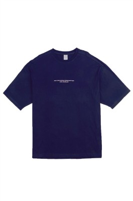 網上下單訂購圓領短袖T恤  訂做直角袖寶藍色後背大LOGO印花  T恤專門店  T1079