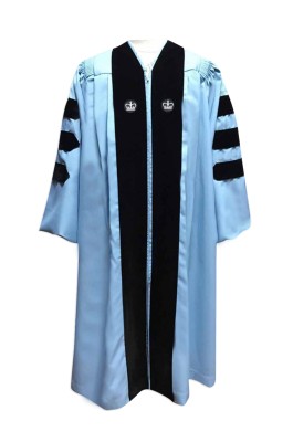 SKDA019 訂造專業畢業袍 天藍邊  網上下單畢業袍  個人設計博士服 畢業袍專營