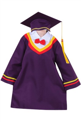 SKDA027 訂做紫色長袖畢業袍 設計後背魔術貼畢業袍  畢業袍中心 兒童畢業袍 小學畢業袍 中學畢業袍  紫色畢業袍