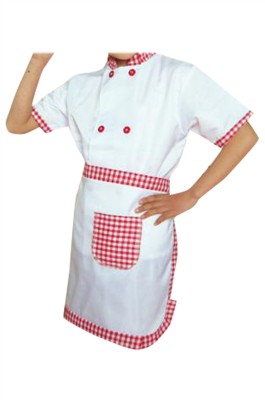 SKKI064  個人設計童裝廚師制服  訂製雙排釦廚師服 格子圍裙  廚師制服供應商  幼兒園廚師制服