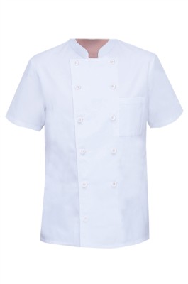 網上下單訂購透氣網廚師服   設計超薄雙排扣立領冰絲廚師工作服  廚師服生產商  SKKI069