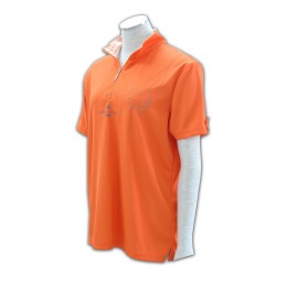 P191 排汗polo衫 半胸拉鏈 polo衫訂做 polo專門店   橙色 P191 排汗polo衫 半胸拉鏈 polo衫訂做 polo專門店   橙色