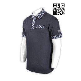 P525格仔胸筒POLO 格仔領 POLO 設計翻領短袖衫 恤衫領 格子領 領口格子Polo恤 Polo恤公司    黑色   撞色領、袖口黑色格子 P525格仔胸筒POLO 格仔領 POLO 設計翻領短袖衫 恤衫領 格子領 領口格子Polo恤 Polo恤公司    黑色   撞色領、袖口黑色格子