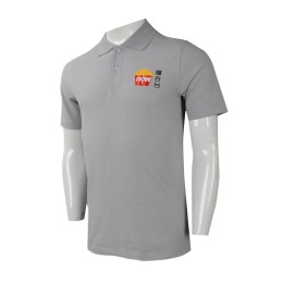 P955 團體訂做短袖POLO恤 設計繡花LOGO款POLO恤 製作POLO恤生產商     淺灰色 P955 團體訂做短袖POLO恤 設計繡花LOGO款POLO恤 製作POLO恤生產商     淺灰色