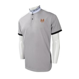 P963 來樣訂做企領POLO恤 團體訂做短袖POLO恤 扁機領 織字  POLO領織LOGO 設計 小企領 恤衫領   淺灰色 P963 來樣訂做企領POLO恤 團體訂做短袖POLO恤 扁機領 織字  POLO領織LOGO 設計 小企領 恤衫領   淺灰色